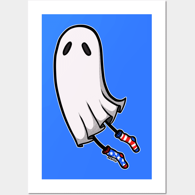 4th of July Socks Ghost Wall Art by Jan Grackle